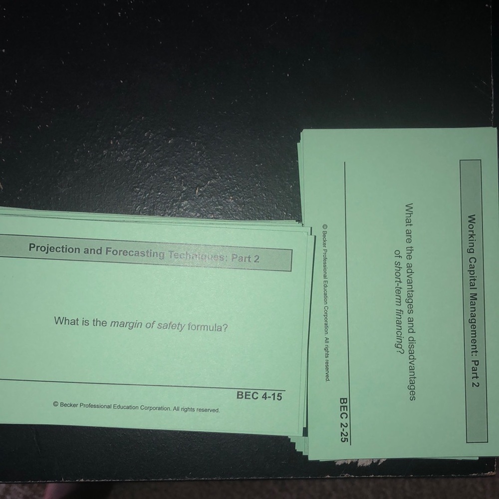 CPA exam BEC flashcards BECKER